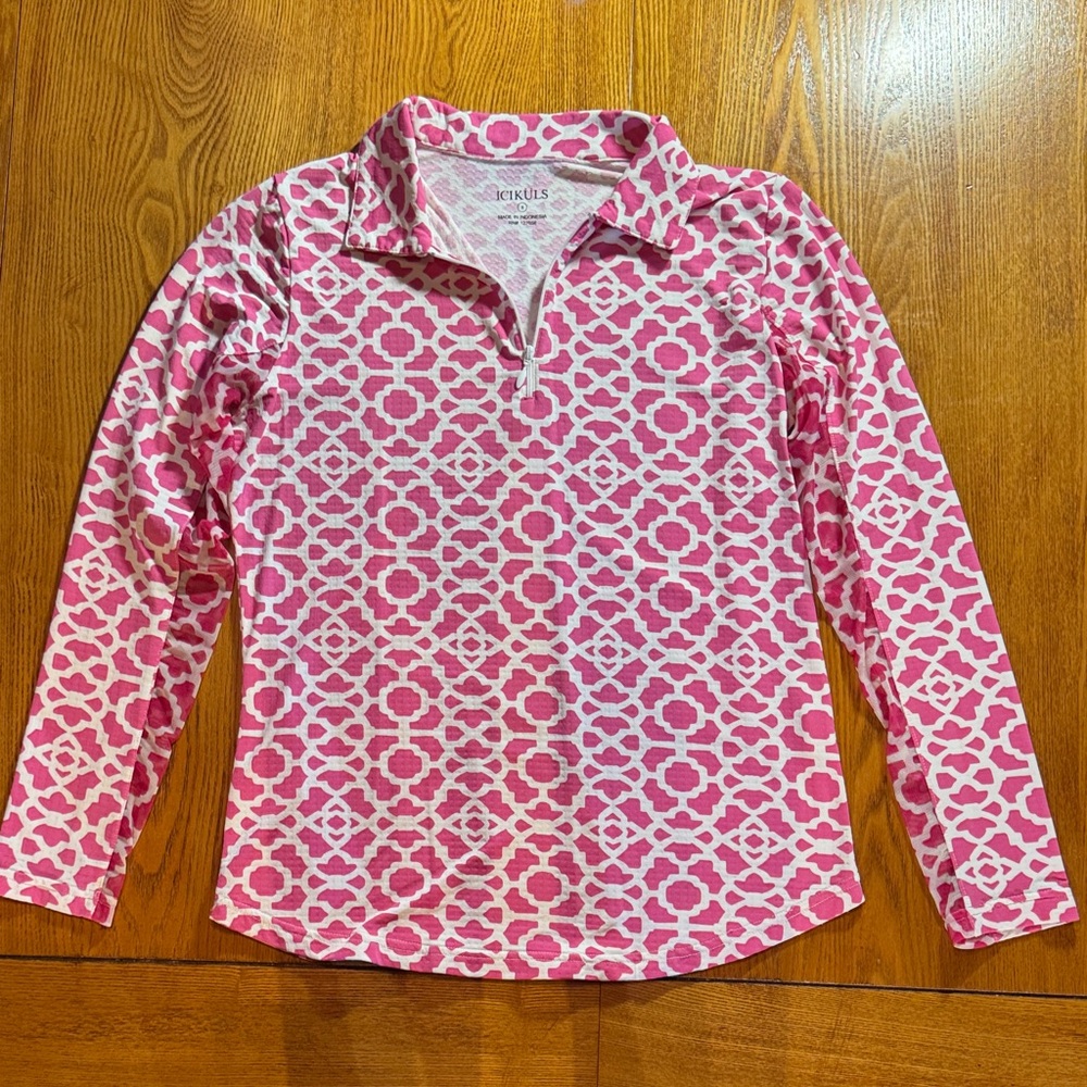 IBKUL (ICIKULS) Pink Geometric Long Sleeve Tee